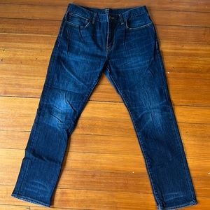 J.Crew The Driggs Men's Dark Wash Denim Blue Jeans Slim Straight Leg